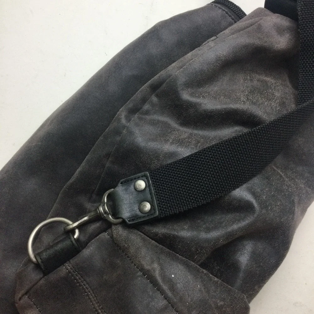 Art-Berg Do Gray Suede Zip Top Adjustable Shoulder Messenger Bag